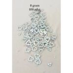 Herşeytrend Oya Abiye Bileklik Kolye Pleksi Metalik Plastik Pul Gümüş Renk 8 Gram 100 Adet - Bnc511