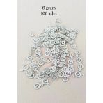 Herşeytrend Oya Abiye Bileklik Kolye Pleksi Metalik Plastik Pul Gümüş Renk 8 Gram 100 Adet - Bnc516