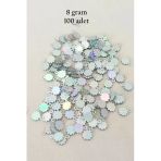 Herşeytrend Oya Abiye Bileklik Kolye Pleksi Metalik Plastik Pul Gümüş Renk 8 Gram 100 Adet - Bnc518