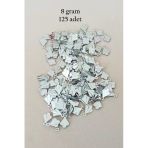 Herşeytrend Oya Abiye Bileklik Kolye Pleksi Metalik Plastik Pul Gümüş Renk 8 Gram 125 Adet - Bnc527