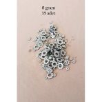 Herşeytrend Oya Abiye Bileklik Kolye Pleksi Metalik Plastik Pul Gümüş Renk 8 Gram 35 Adet - Bnc501