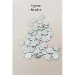 Herşeytrend Oya Abiye Bileklik Kolye Pleksi Metalik Plastik Pul Gümüş Renk 8 Gram 40 Adet - Bnc524