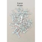 Herşeytrend Oya Abiye Bileklik Kolye Pleksi Metalik Plastik Pul Gümüş Renk 8 Gram 50 Adet - Bnc529