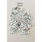 Herşeytrend Oya Abiye Bileklik Kolye Pleksi Metalik Plastik Pul Gümüş Renk 8 Gram 65 Adet - Bnc521