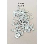 Herşeytrend Oya Abiye Bileklik Kolye Pleksi Metalik Plastik Pul Gümüş Renk 8 Gram 80 Adet - Bnc526