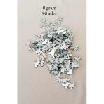Herşeytrend Oya Abiye Bileklik Kolye Pleksi Metalik Plastik Pul Gümüş Renk 8 Gram 90 Adet - Bnc503