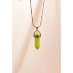 Herşeytrend Peridot Doğal Taşı Zincirli El Yapımı Tasarımlı Kolye Uç: 3,5 Cm Zincir: 20 Cm Kutulu