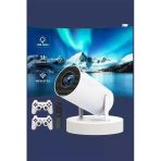 Herşeytrend Projeksiyon Cihazı Video Oyun Konsolu Projektör Taşınabilir Ayaklı Çift Kollu 4K Çözünürlüklü