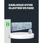 Herşeytrend Retro Daktilo Stilli Kablosuz Klavye Mouse Seti – Sessiz ve Şık - Renkli