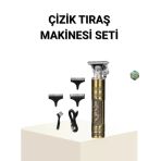 Herşeytrend T Bıçaklı Profesyonel Çizik Tıraş Makinesi Seti – 120 Dakika Kullanım, Şarjlı & Kablolu