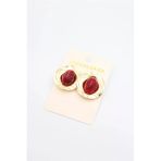 Herşeytrend Taşlı Metal Küpe - Bordo