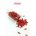 Herşeytrend Uzun Boru Kesme Boncuk Çap 2Mm Uzunluk 10 Mm - 20 Gram - Şeffaf Kırmızı - Bnc260