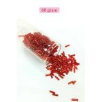 Herşeytrend Uzun Boru Kesme Boncuk Çap 2Mm Uzunluk 10 Mm - 60 Gram - Şeffaf Kırmızı - Bnc299