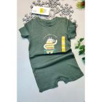 Herşeytrend Yazlık %100 Pamuk Haki Yeşil Kısa Kol Çıtçıtlı Bebek Tulum Hellobaby Ebebek Badi 1 Adet