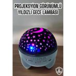 Herşeytrend Yıldız Yansıtmalı Projeksiyon Gece Lambası Şarjlı Taşınabilir