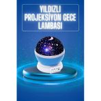 Herşeytrend Yıldızlı Gece Lambası Mor Projeksiyon Görünümlü Masa Lambası Renk Değiştirebilen