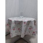 Herseyygüzell Pvc Silinebilir Muşamba Yuvarlak Masa Örtüsü Çap 140CM - Açık Pembe - Beyaz - 140 x 140 cm