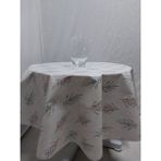 Herseyygüzell Pvc Silinebilir Muşamba Yuvarlak Masa Örtüsü Çap 140CM - Kahve - 140 x 140 cm