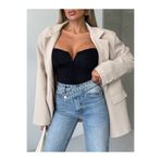 HerTon Kadın Yüksek Bel Çapraz Kemer Wide Leg Jean – %100 Pamuk Füme Denim Pantolon