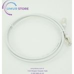 Herz Bakır Patch Kablo CAT5E Utp 1mt Pvc Gri Patch Cord RJ45 Korumasız 5 Adet