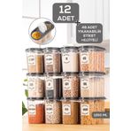 Herza House 12 x 1250 ml Oval Erzak Saklama Kabı