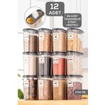 Herza House 12 x 1700 ml Oval Erzak Saklama Kabı