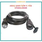 Hes Kablo Araç Sarjı Uyumlu Kablo ( 1 ile 12 Metre Ebatları) 3x2.5 Tam Bakır Hes Kablo Kauçuk Erkek Fiş ve Prizli ( 3x2.5 Hes Kablo Tam Bakır) Ttr Kablo Tseli HO5VV-F;