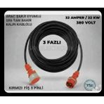 Hes Kablo Araç Şarjı Uyumlu Trifaze 380 Volt (12-50 Metre) 5x6 Yüzde Yüz Tam Bakır Uzatma Kablosu (Sanayi Cihazılarinda Kullanılır) - 15 METRE