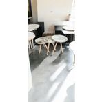 HESA 3lü mermer desenli Zigon sehpa ahşap ayaklı stand