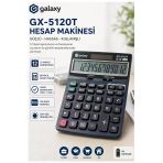 Hesap Makinesi Siyah 14X19 Cm 1 Adet Galaxy Gx-5120T 12 Haneli Orta Boy Ofis Büro Masaüstü Hesap Makinası