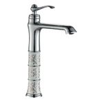 Hesaplı Çarşım Seramik İşlemeli Çanak Krom Lavabo Bataryası