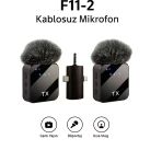 Hesapli Depom Profesyonel F11-2 Kablosuz Çift Mikrofon Verici İle Kesintisiz Canlı Yayın, Röportaj & Vlog Uyumlu