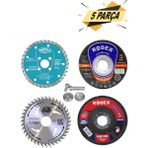 Hesaplı Hırdavat 5 Parça Mermer Inox Ahşap Metal Flap Kesici Kesme Disk Spiral Avuç Içi Taşlama Seti 115 mm