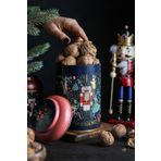 Hesaplı Kasa Fairytale Nutcracker Desenli Yuvarlak Metal Saklama Kabı, 10,5 x 15 cm, 1,1 lt