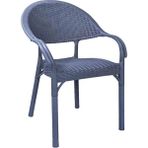 Hesaplı Rattan Sandalye Bambu Kollu Koltuk 6 Kişilik Bahçe Balkon Teras Sandalyesi Antrasit - 84x58x56
