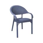 Hesaplı Rattan Sandalye Bambu Koltuk 6 Kişilik Sandalye Seti Bahçe Balkon Teras Sandalyesi - Antrasit - 84x56x54