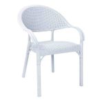 Hesaplı Rattan Sandalye Bambu Koltuk Bahçe Balkon Teras Sandalyesi Beyaz 2 Adet