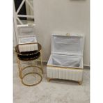 Heskar Home 2 Li Altın Şeritli Modern Gelin Çeyiz Sandığı - Krem