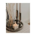 Hestia Home Mermer Altlık ve Krom Şamdan Set