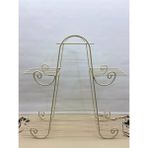 Heticaret Metal Ferforje Oval Çiçeklik Saksılık Bahçe 80X83 cm - Krem