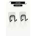HETicaret Yapışkanlı 2 Adet Çift Kancalı Banyo Mutfak Askısı Metal Askılık Duvar Askı Organizer