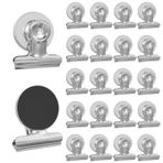 Hevysuo 20 adet manyetik metal mandal, buzdolabı mıknatısı klipsi, güçlü manyetik klips, 30 mm çok fonksiyonlu sağlam mıknatıslı klips, fotoğraflar, çıkartmalar, çantalar için