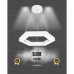 Hexagon (Beyaz Kasa, Beyaz Işık) Ledli Modern Sarkıt LED Avize Salon Mutfak Oturma Yatak Odası Sarkıt