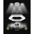 Hexagon (Gri Kasa, Beyaz Işık) Ledli Modern Sarkıt LED Avize Salon Mutfak Oturma Yatak Odası Sarkıt