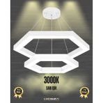 Hexagon Piramit ( Beyaz Kasa, Sarı Işık ) Ledli Modern Sarkıt LED Avize - 2