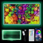 HEXJOSGL Televizyon için LED ışık, 32 – 45 inç TV için 3 m LED şerit ışık, RGB TV arka plan aydınlatması, müzik senkronizasyonu, Bluetooth uygulaması ve uzaktan kumanda, 5 V USB şerit ışık, ev
