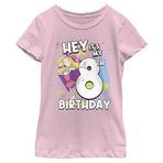 Hey Arnold! Kız Çocuğu Küçük, Big Helga 8. Doğum Günü Tişörtü, Pembe, X-Large