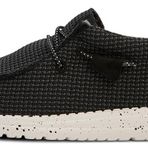 Hey Dude Wally Sport Mesh | Erkek Ayakkabı | Erkek Loafer'lar | Rahat ve Hafif, Siyah/Beyaz, 9