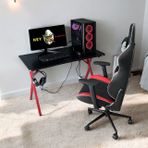 Hey Gaming Profesyonel Oyuncu Masası, Siyah Kırmızı, 120 Cm