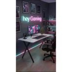 Hey Gaming2 Profesyonel Oyuncu Masası Beyaz Siyah Ayak 110 Cm
